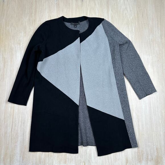 Ann Taylor Color Block Longline Knit Modern Office Casual Sweater Coat Small - Picture 1 of 14